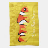 Clownfisch und schönes Gelbmeer Geschirrtuch (Vertikal)