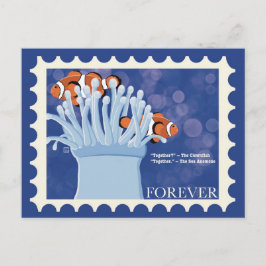 Clownfisch und Seeanemone Post Briefmarken Postkar Feiertagspostkarte