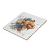 Clownfisch, Wasserfarbe, Keramik Fliese (Seite)