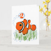 Clownfisch zum 2. Geburtstag Karte (Gelbe Blume)