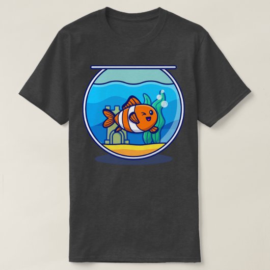 Clownfische schwimmen im Aquarium Cartoon T-Shirt (Design vorne)