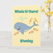 Clownfischfische, niedliche Wale Seepferd Kinderge Karte (Gelbe Blume)