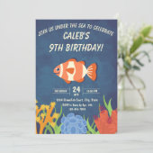 Clownfish Einladung zum Geburtstag (Stehend Vorderseite)