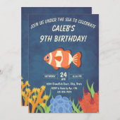 Clownfish Einladung zum Geburtstag (Vorne/Hinten)