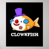 Clownfish Funny Animal Fish Pub Dark BG Poster (Vorne)