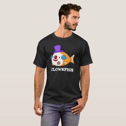 Clownfish Funny Animal Fish Pub Dark BG T-Shirt (Vorne ganz)