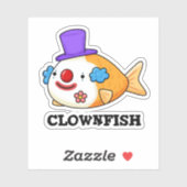 Clownfish Funny Animal Fish Puff Aufkleber (Blatt)