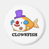 Clownfish Funny Animal Fish Puff Magnet (Vorne)