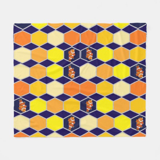 Clownfish Handgezeichnete Kunst Fleecedecke (Vorderseite (Horizontal))