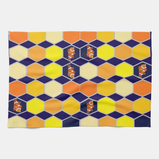 Clownfish Handgezeichnete Kunst Geschirrtuch (Horizontal)