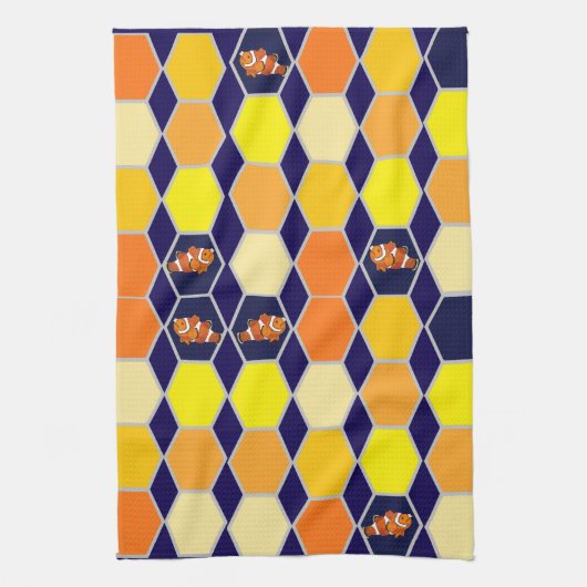 Clownfish Handgezeichnete Kunst Geschirrtuch (Vertikal)