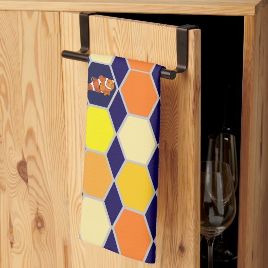 Clownfish Handgezeichnete Kunst Geschirrtuch (Drittel gefaltet)