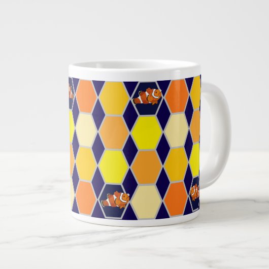 Clownfish Handgezeichnete Kunst Jumbo-Tasse (Vorderseite Rechts)