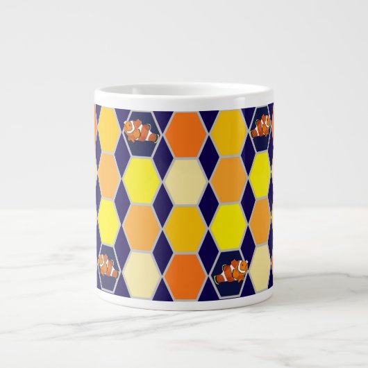 Clownfish Handgezeichnete Kunst Jumbo-Tasse (Vorderseite)