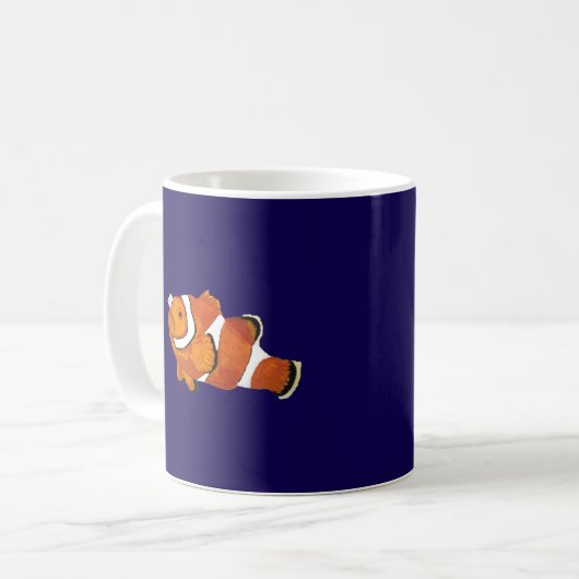 Clownfish Handgezeichnete Kunst Kaffeetasse (Vorderseite Links)