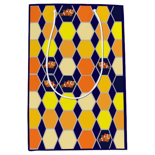 Clownfish Handgezeichnete Kunst Mittlere Geschenktüte (Vorderseite)