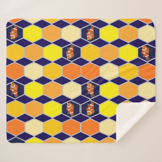 Clownfish Handgezeichnete Kunst Sherpadecke (Vorderseite (Horizontal))