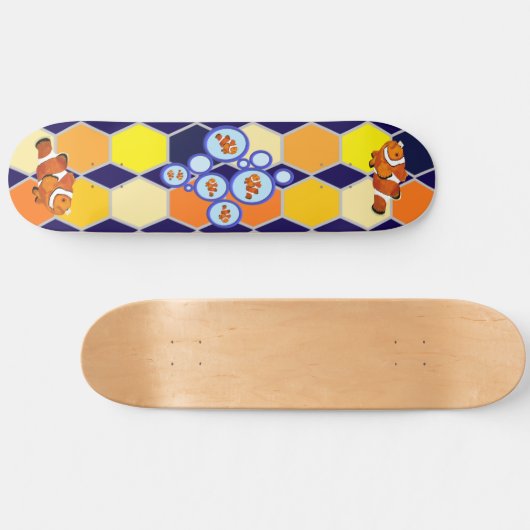 Clownfish Handgezeichnete Kunst Skateboard (Horizontal)