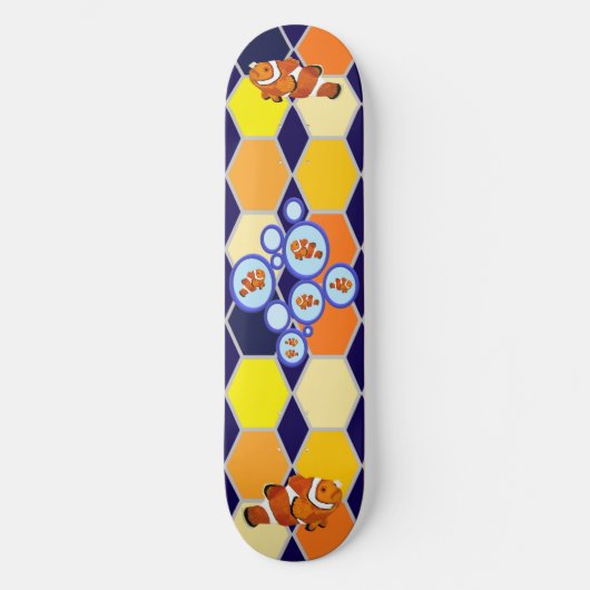 Clownfish Handgezeichnete Kunst Skateboard (Vorderseite)