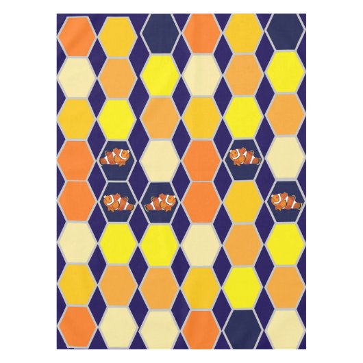 Clownfish Handgezeichnete Kunst Tischdecke (Vorderseite)