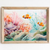 Clownfish Harmonie: Aquarellriff Poster