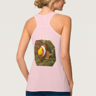 Clownfish in green anemone. Photographic Design | Tank Top