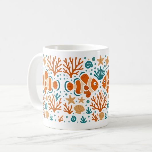 Clownfish Korallenriff Kaffeetasse (Vorderseite Links)