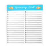 Clownfish-Lebensmittelliste Notizblock (Vorderseite)