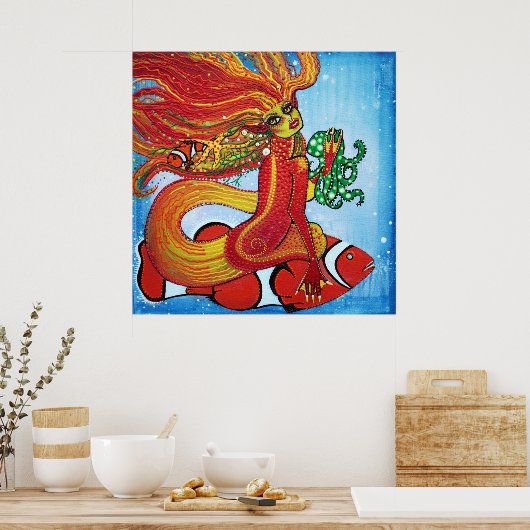 Clownfish Mermaid Poster (Küche)