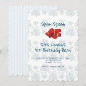 Clownfish Nautical First Birthday Einladung (Vorne/Hinten)
