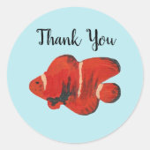 Clownfish Ocean Party Danke Stickers (Vorderseite)
