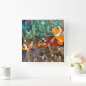 Clownfish Quadratische Wanduhr (Zuhause)