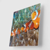 Clownfish Quadratische Wanduhr (Winkel)