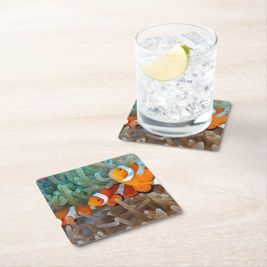 Clownfish Rechteckiger Pappuntersetzer (Vor Ort)