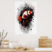 Clownfish Tintenzeichnung Poster (Küche)