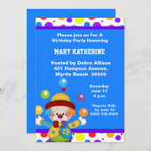 Clowngeburt Einladung (Vorne/Hinten)