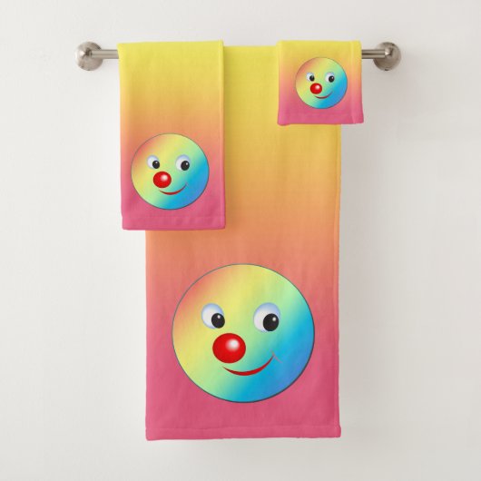 Clowngesicht Badhandtuch Set (Insitu)