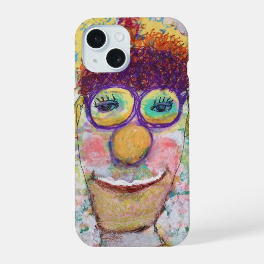 Clowngesicht iPhone 15 Hülle (Rückseite)