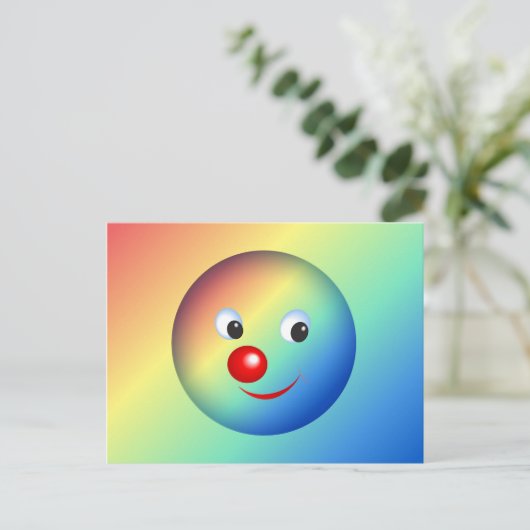 Clowngesicht Postkarte (Stehend Vorderseite)