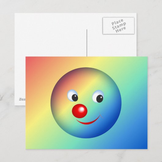 Clowngesicht Postkarte (Vorne/Hinten)