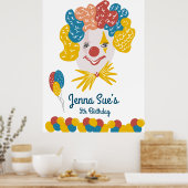 Clownhandgezeichneter Karneval Geburtstag farbenfr Poster (Küche)