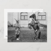 Clowning auf einem Pferd, 1915 Postkarte (Vorne/Hinten)