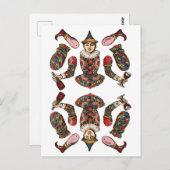 Clownjunge mit Knickpapier-Puppenausschnitt Postkarte (Vorne/Hinten)