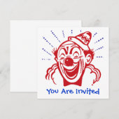 Clownkarte Einladung (Vorne/Hinten)