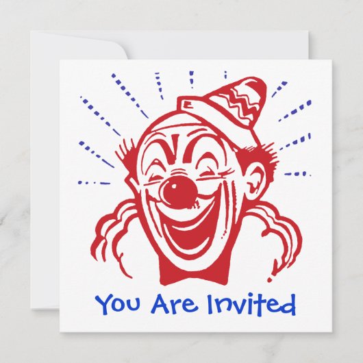 Clownkarte Einladung (Vorderseite)