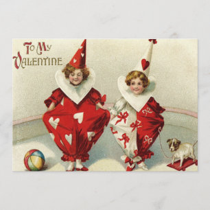 Clownkinder Einladung zur Hochzeit von Herzchen