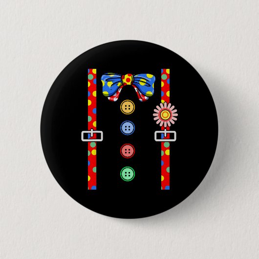 Clownkostüm Halloween Button (Vorderseite)