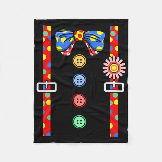 Clownkostüm Halloween Fleecedecke (Vorderseite)