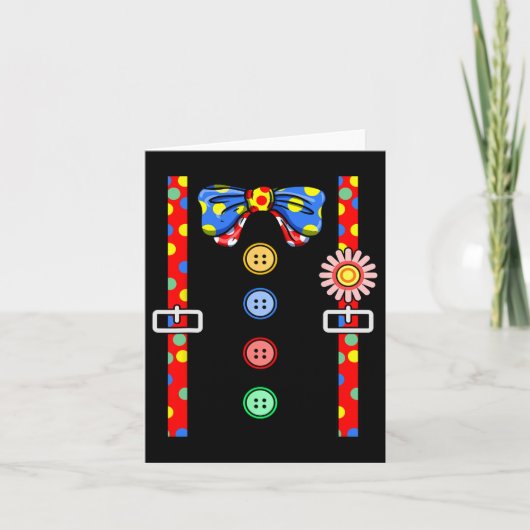 Clownkostüm Halloween Karte (Vorderseite)