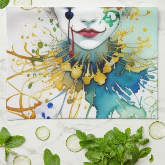 Clownküchentuch Geschirrtuch (Gefaltet)